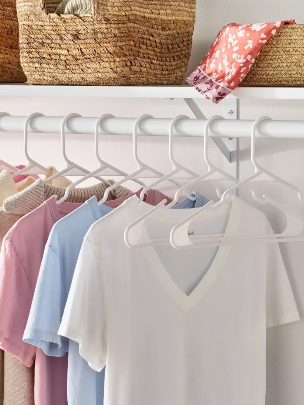 White Plastic Clothes Hangers - 36 Piece Set for Home Organization